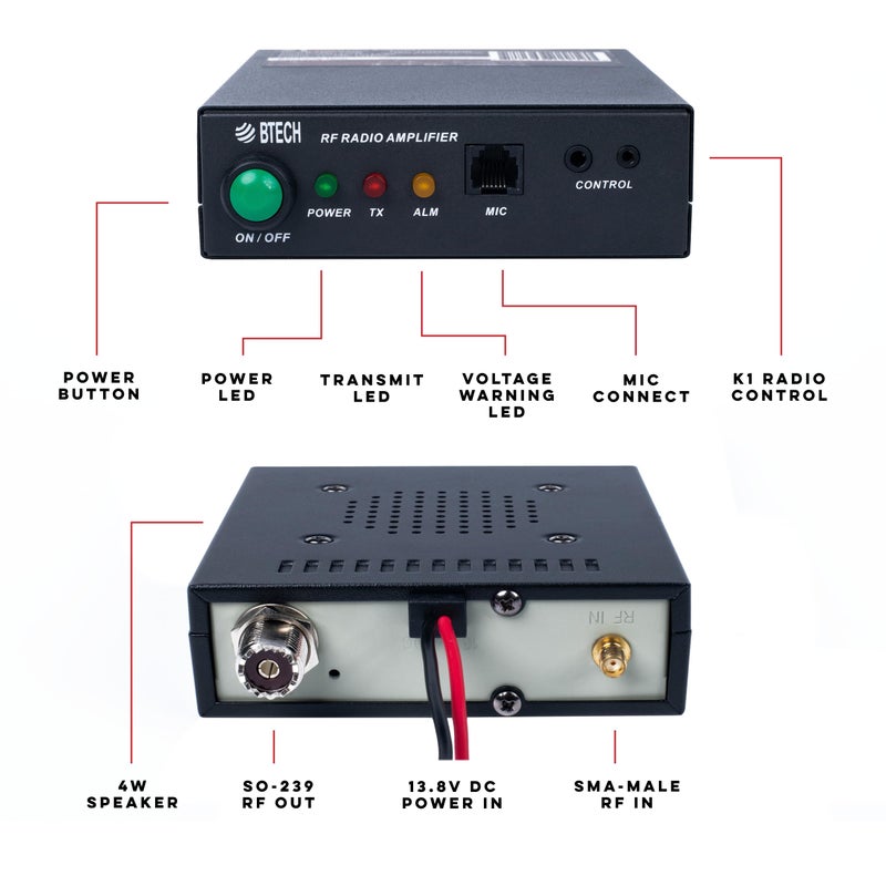 BTECH مضخم BTECH AMP-U25 | زيادة طاقة 20-40 واط لترددات UHF (400-480 ميجاهرتز) | متوافق مع أجهزة الراديو المحمولة | يعزز الأوضاع التناظرية والرقمية | مثالي للاستخدام في السيارة والميدان والمنزل - Image 5